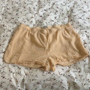 Yellow Gingham Madewell Pajama Shorts